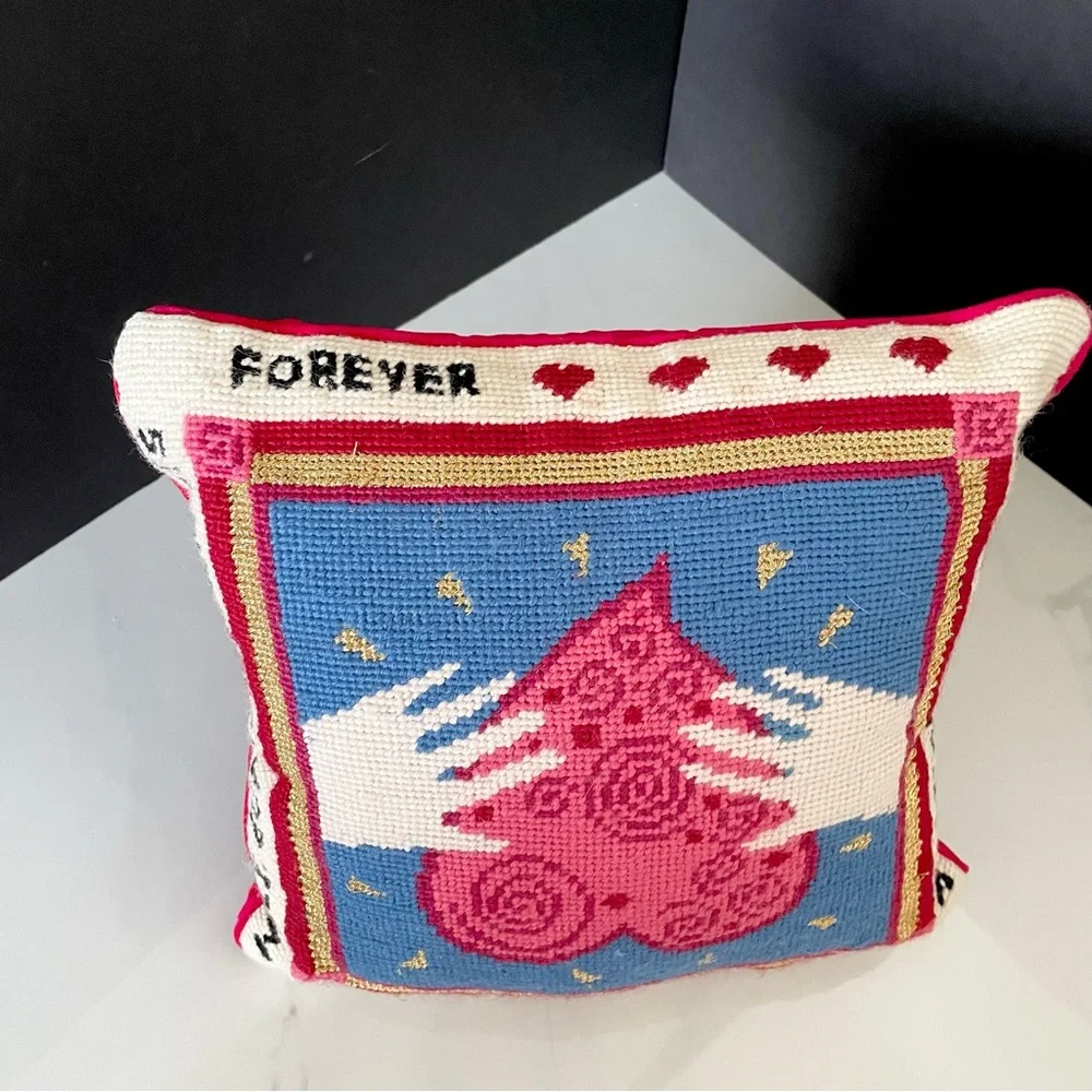 "A Mother Holds Her Children's Hands" Needlepoint Pillow - Picture 5 of 12